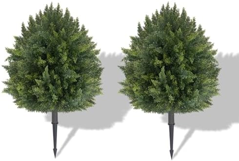 Vibrant 2-Pack Artificial Cypress Topiaries