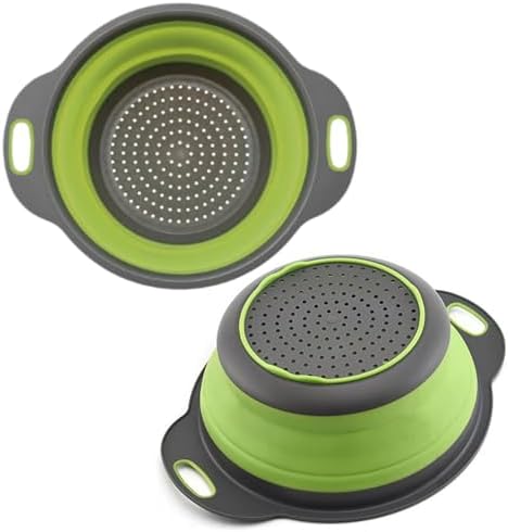 High-Quality Silicone Collapsible Strainer with Handles for Kitchen