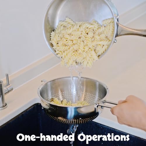7-Inch Stainless Steel Colander with Handle for Easy Straining