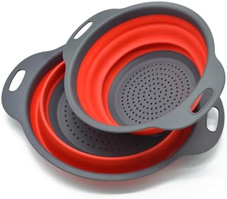 Perfect Collapsible silicone Colander Set space-saving Kitchen Essential for Diners