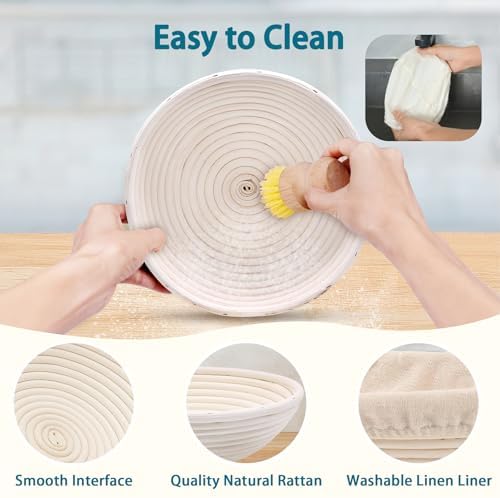 Sourdough Baking Set with Rattan Proofing Baskets