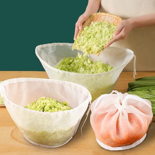 3-Piece Reusable Straining Bags for Kitchen
