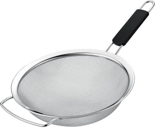 9 Fine Mesh Strainer Heat-Resistant Handle Stainless Steel Kitchen Essential