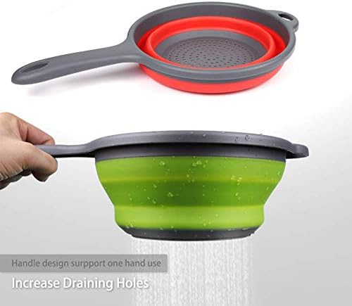 2-Pack Collapsible Silicone Strainer Colanders with Handles