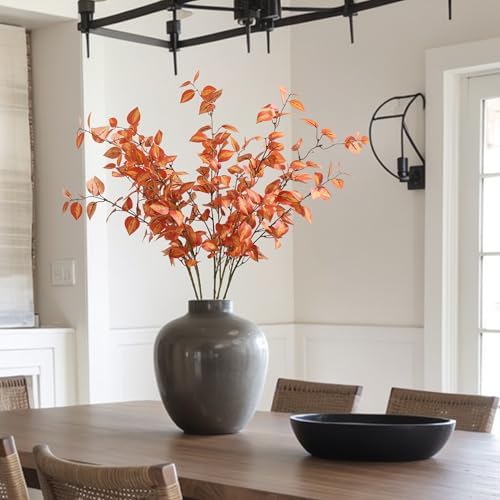 5PCS Fake Eucalyptus Leaves for Fall Cozy Autumn Greenery