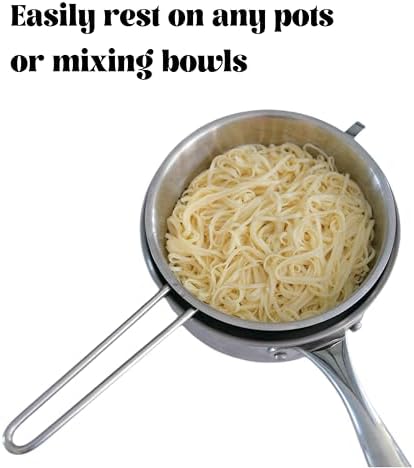7-Inch Stainless Steel Colander with Handle for Easy Straining