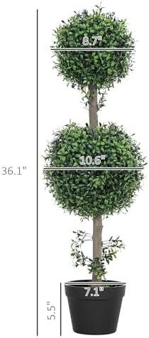 2 x Boxwood Artificial Tree Potted Set