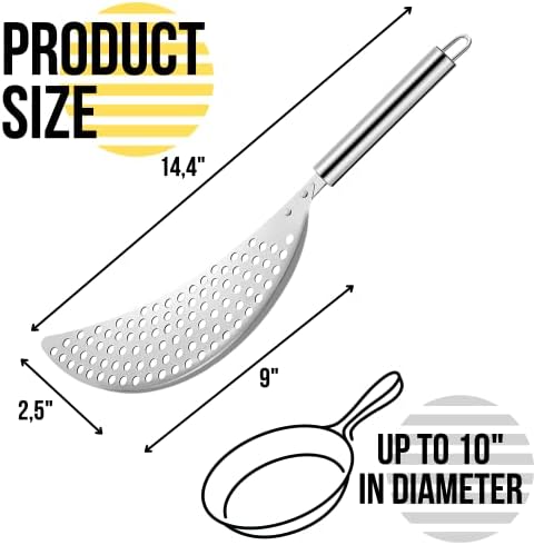Held Crescent Drainer Pan Pot Strainer with Handle