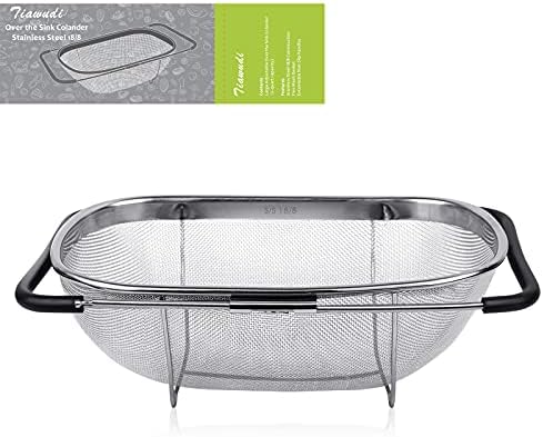 Sturdy 6-Quart Over The Sink Colander for Fruit Vegetables More