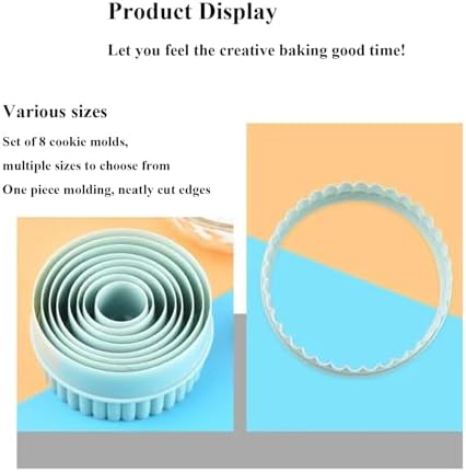 Boluoni Cookie Cutters - 8 PCS Set with Versatile Round and Circle Biscuit Cutters