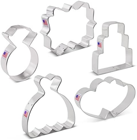 Ann Clark Wedding Cookie Cutters 5-Piece Set Made in USA