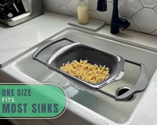 Sleek Black OTS Colander with Convenient Handles