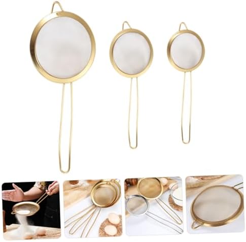 3pcs Stainless Steel Food Strainer Colander Sieve Set