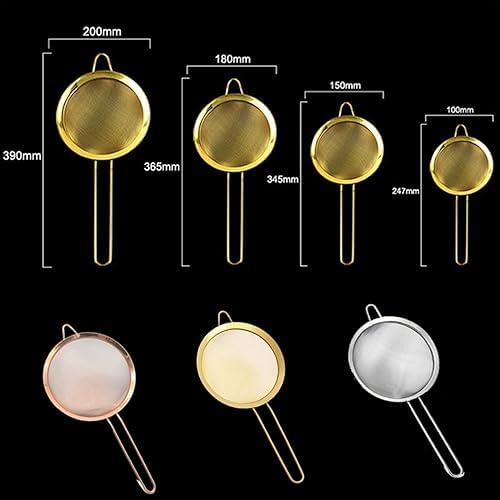 Portable Mesh Strainer - Stainless Steel Colander Gold