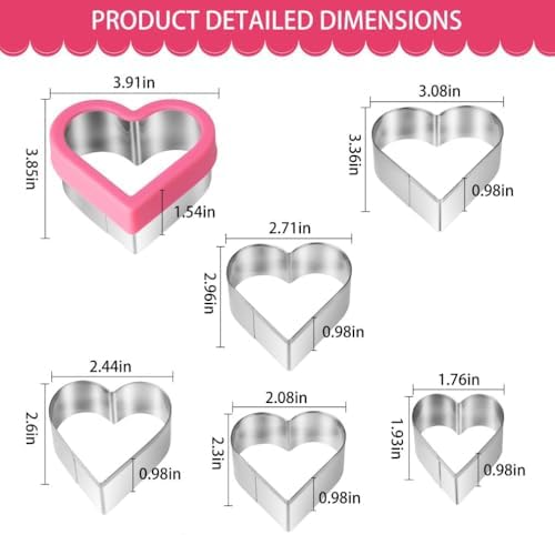 12-Piece Heart Cookie Cutter Set for Valentines Day
