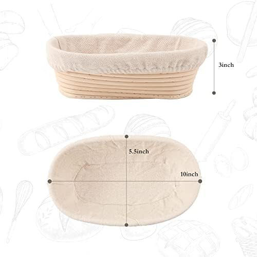 Joyyy Sourdough Bread Proofing Baskets Set of 2 10 Inch Oval