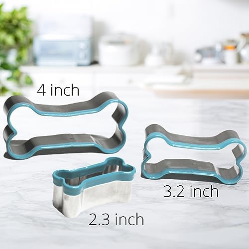 Simply Unleashed 3-Piece Dog Bone Cookie Cutter Set with PVC Coating
