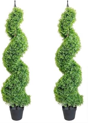 Realistic Boxwood Spiral Topiary