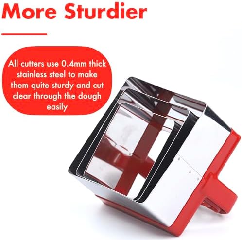 3-Piece Square Cookie Cutters for Bakers