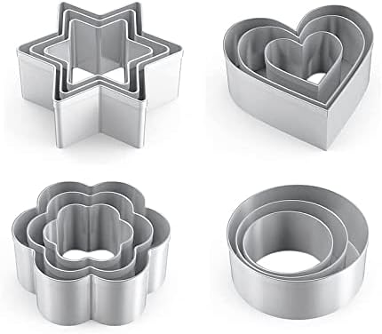 12-Piece Heart Star and Flower Cookie Cutters
