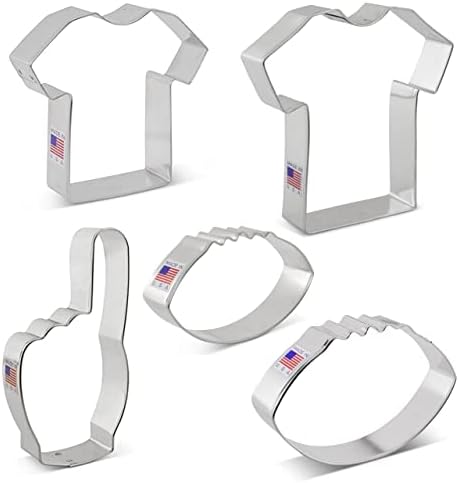 Football Cookie Cutters 5-Pc Set Made in USA by Ann Clark