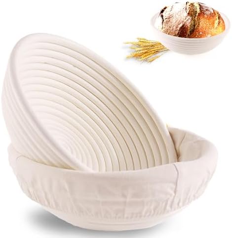 Banneton Round Sourdough Bread Proofing Basket with Liner