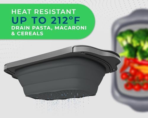 Sleek Black OTS Colander with Convenient Handles