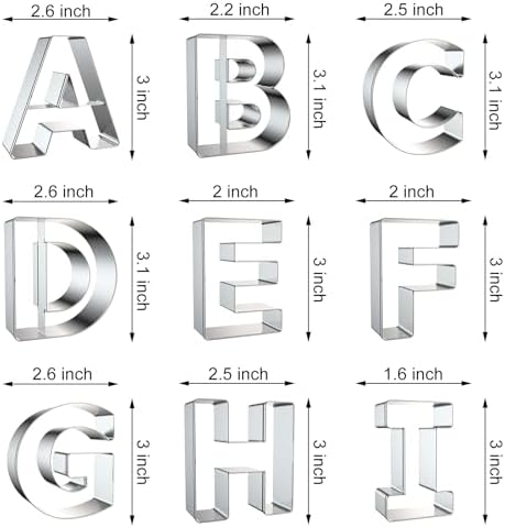 Alphabet Letter Cookie Cutters Set