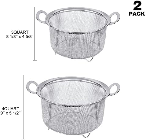 2-Piece Stainless Steel Strainers with Handles for Kitchen Use
