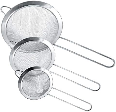 US Kitchen Supply Premium Conical Strainers Set for Sifting Straining Rinsing