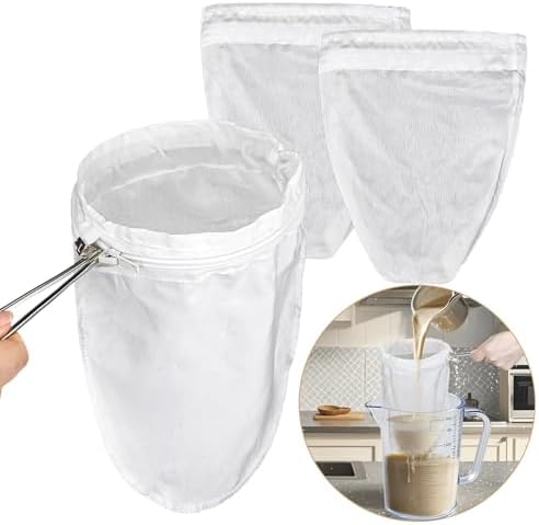 3-Piece Stainless Steel Strainer Bag Set for Soy Milk More