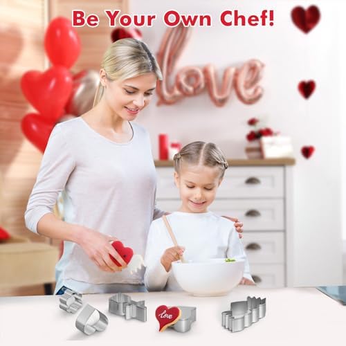 Valentines Heart-Shaped Cookie Cutters for Kids 10Pcs