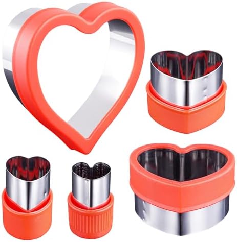 5-Piece Heart Cookie Cutter Set 1 to 4 Sizes