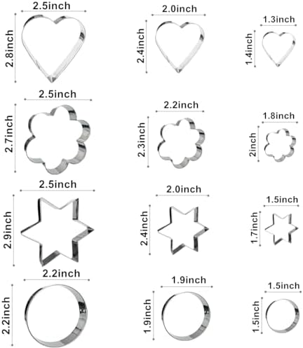 12 Pack Multi Shape Cookie Cutters for Baking Gifting