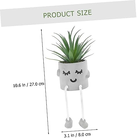 STOBAZACute Expression Potted Fake Succulent Decor for Home Office