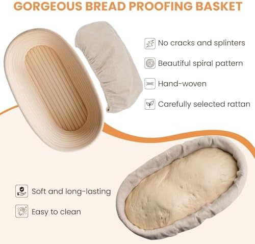 Professional Sourdough Bread Banneton Basket Set of 2 with Tools and More