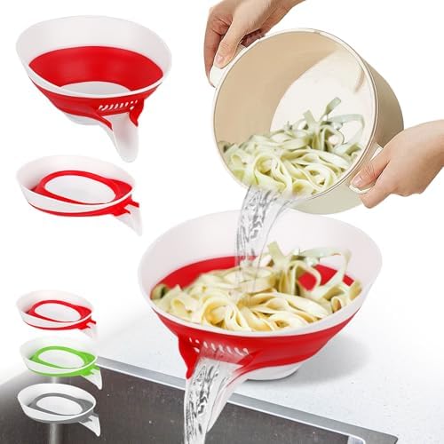 AvoDov Multifunctional Drain Basket with Spout Kitchen Colander Strainer