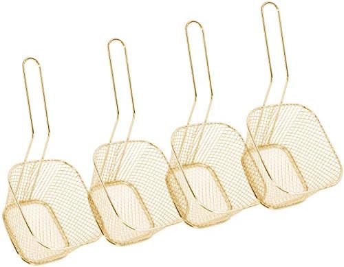 4Pcs Stainless Steel Frying Net Basket Flexible