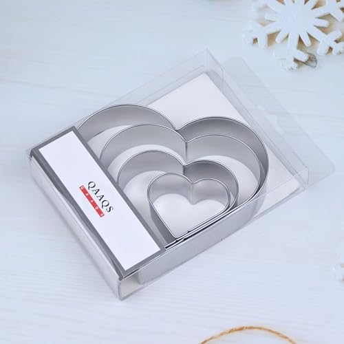 Heart Shape Cookie Cutter Set - Sizes 2-5 Inch 4-Piece