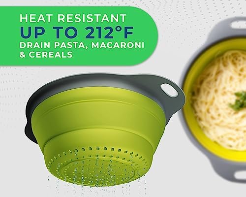 Collapsible Silicone Colanders by Comfify for Pasta Veggies