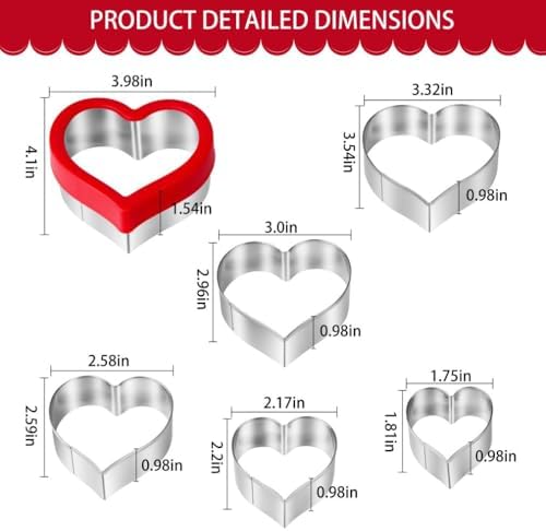 12-Piece Heart Cookie Cutter Set for Valentines Day