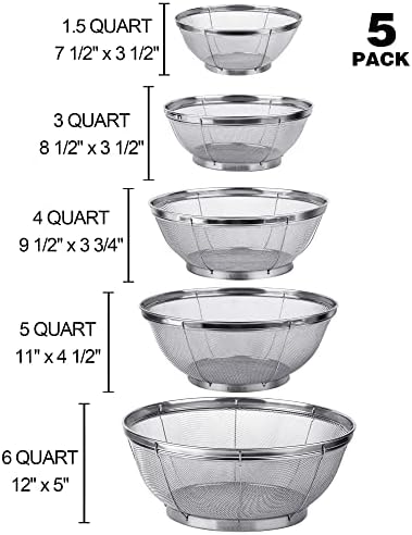 Perfect for Straining Pasta Rice More Space-Saving stainless steel colander