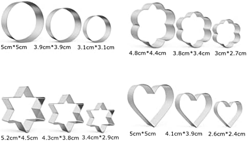12-Piece Heart Star and Flower Cookie Cutters