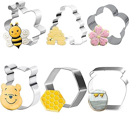 Fun 6-Piece Bee Cookie Cutters for Baking and More