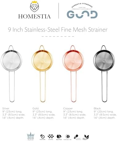 Homestia 33 Fine Mesh Strainer for Drinks and Kitchen