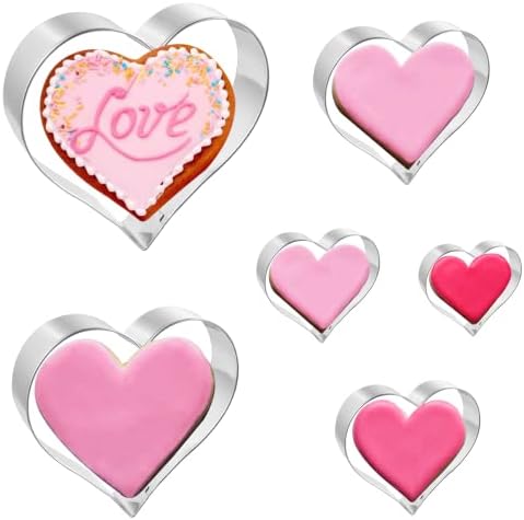JOB JOL Heart Cookie Cutters 6PCS 2-4 Valentine Set 1