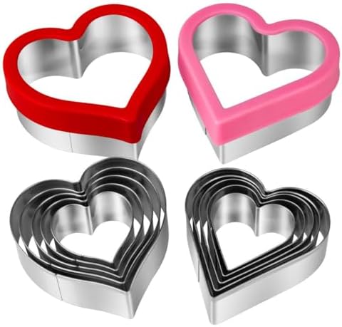 12-Piece Heart Cookie Cutter Set for Valentines Day