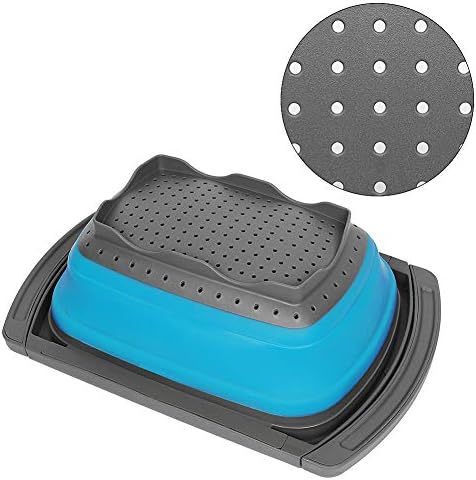 QiMH Colander Collapsible 6-Quart Kitchen Strainer with Extendable Handles