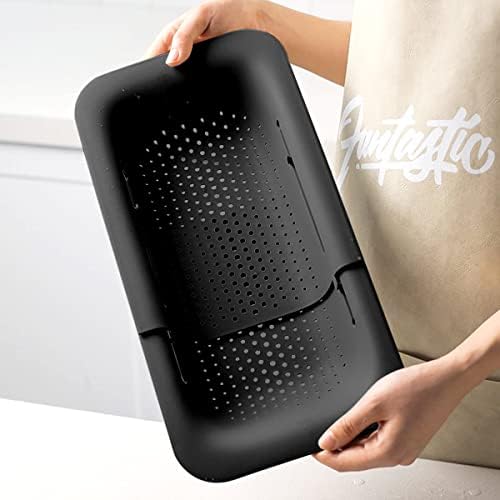 Collapsible Sink Strainer Basket Extendable Plastic Fruit Vegetable Strainer for Kitchen Use