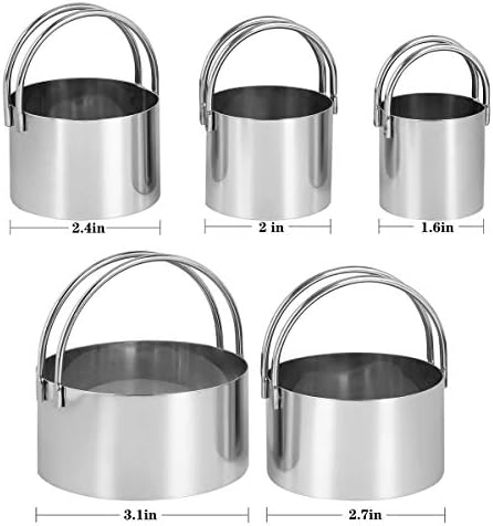 Stainless Steel Round Cookie Cutter Set with Handles
